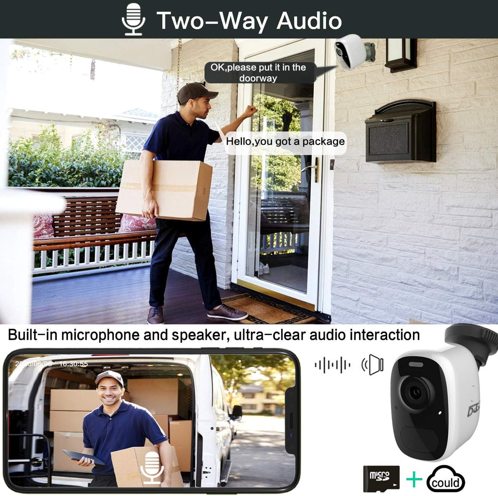 DCT Magnetic Cameras for Home Security: No Drilling Instant Installation - Wireless WiFi Cam for Outdoor - Motion Detection - Color Night Vision - SD/Cloud Storage