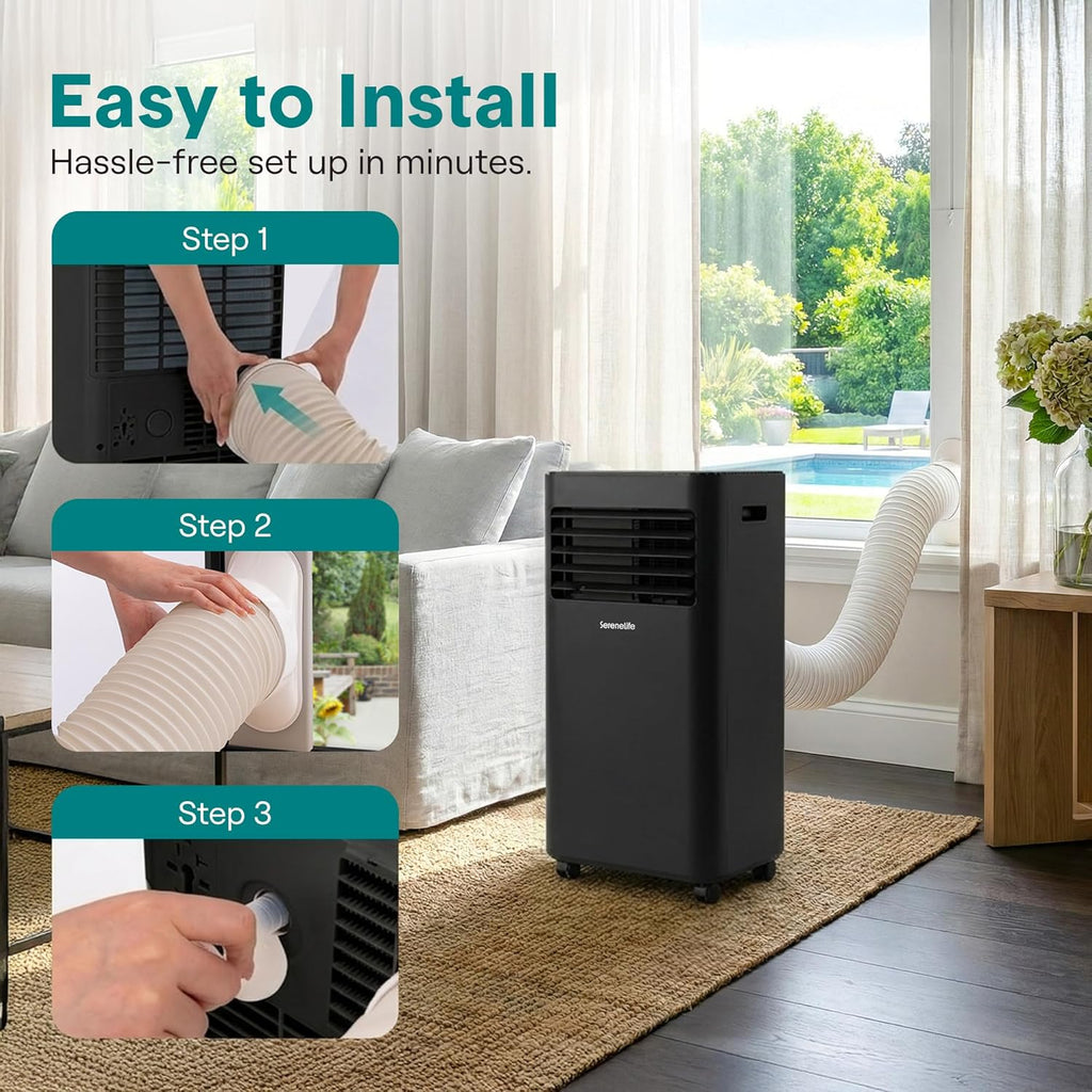 Efficient 10000 BTU Portable Air Conditioner - Compact White by SereneLife
