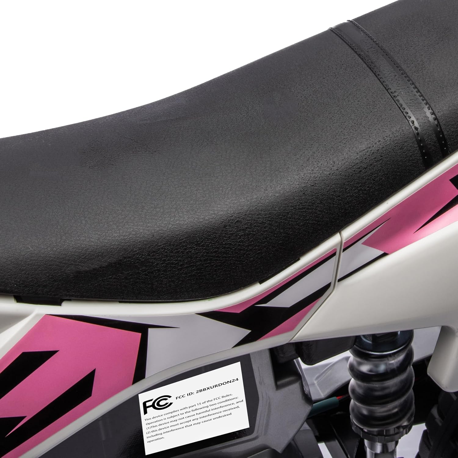 12V Kids Motorcycle w/Treaded Tires, 3.1mph Top Speed, Kids Motorcycle w/Training Wheels, Music, Spring Suspension, Ideal for Toddlers 3-6 Years Old, Pink