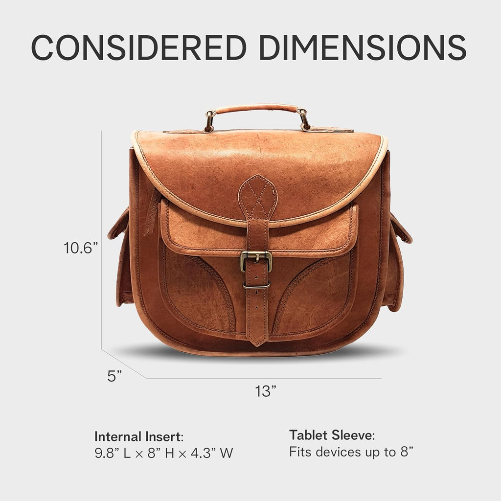 rofozzi Leather Camera Bag for Women, Vintage Crossbody Camera Bag with Removable Insert for Mirrorless & Small DSLR Cameras, Genuine Leather