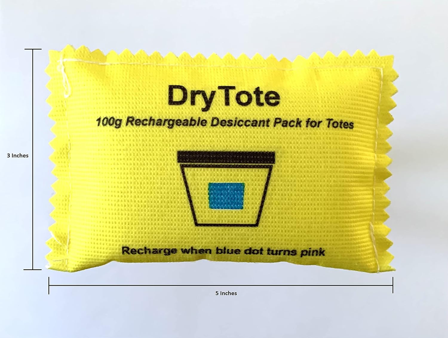 DryTote Rechargeable Desiccant Pack (Pack of 50), Ultimate Moisture Absorption, Color Change Indicator, Safe Storage Protection, Large Capacity 200 Gallons, 100g, Yellow