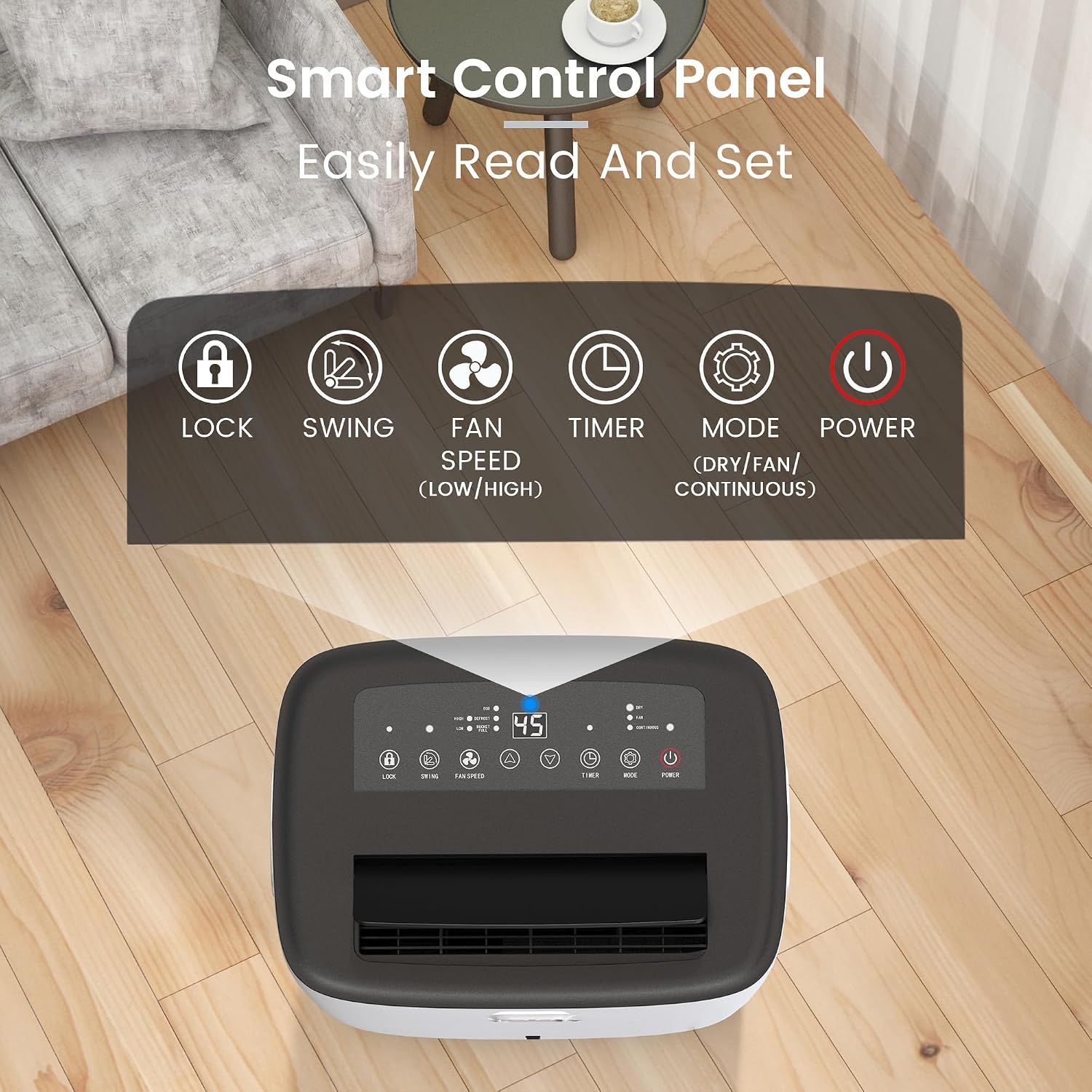 Yaufey 150 Pints Dehumidifier for Home, Basement and Large Room up to 7000 Sq. Ft., with Drain Hose, Timer, Intelligent Humidity Control and Large Water Tank