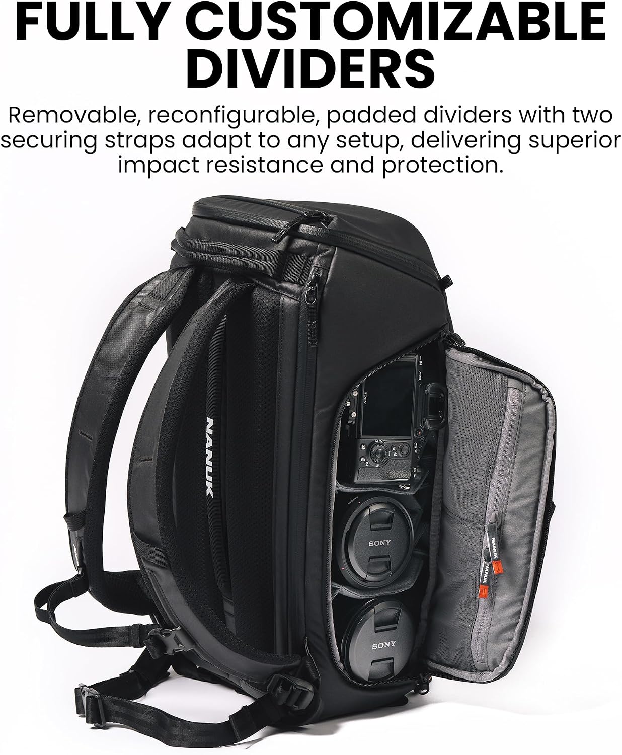 NANUK N-PVD 18L Backpack Camera Bag for Photographers – Hardshell & Highly Water-Resistant | Fits 1 to 2 Camera Bodies, 2 Lenses, Tripod, 14' Laptop, & More