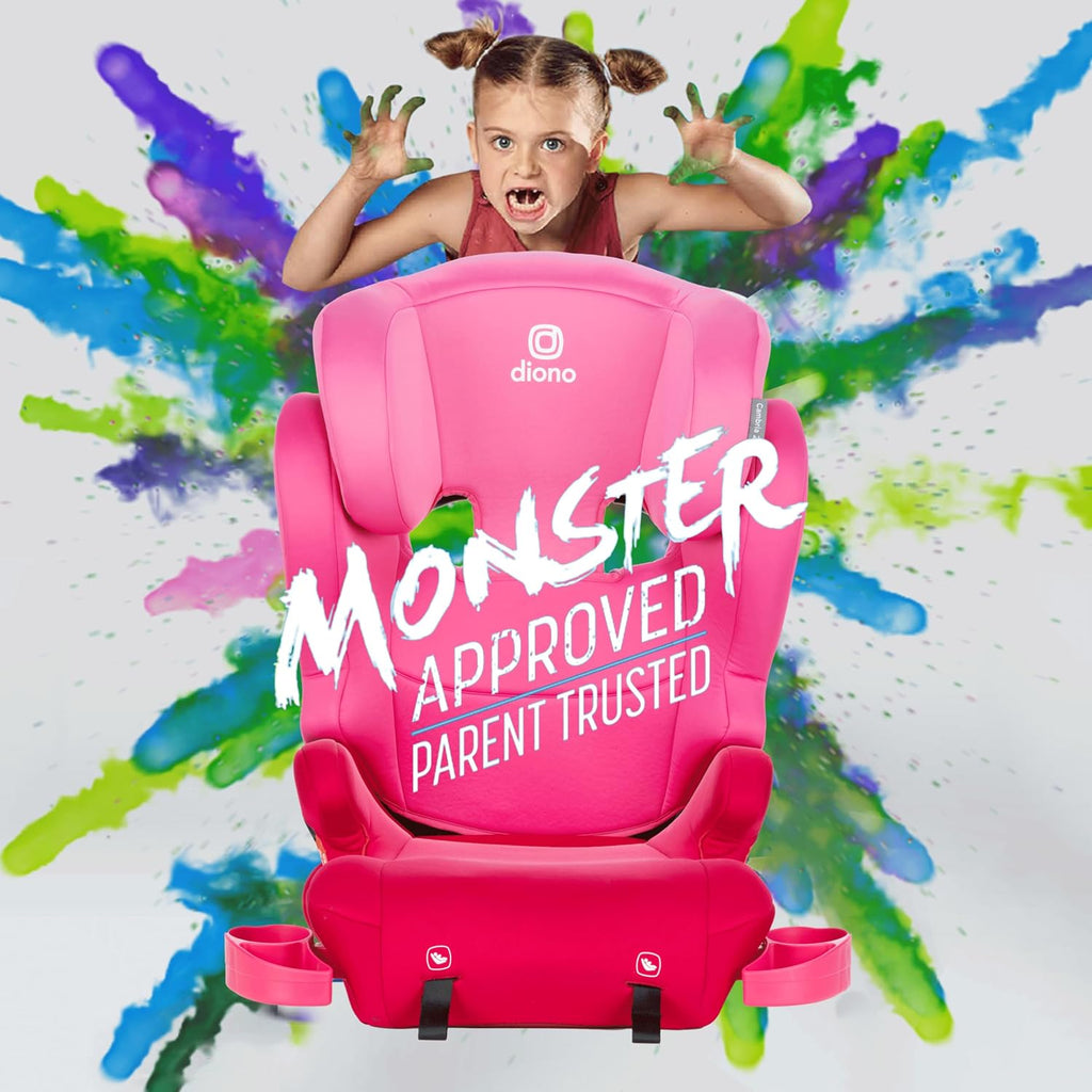 Diono Cambria 2XT XL, Dual Latch Connectors, 2-in-1 Belt Positioning Booster Seat, High-Back to Backless Booster with Space and Room to Grow, 8 Years 1 Booster Seat, Pink Cotton Candy
