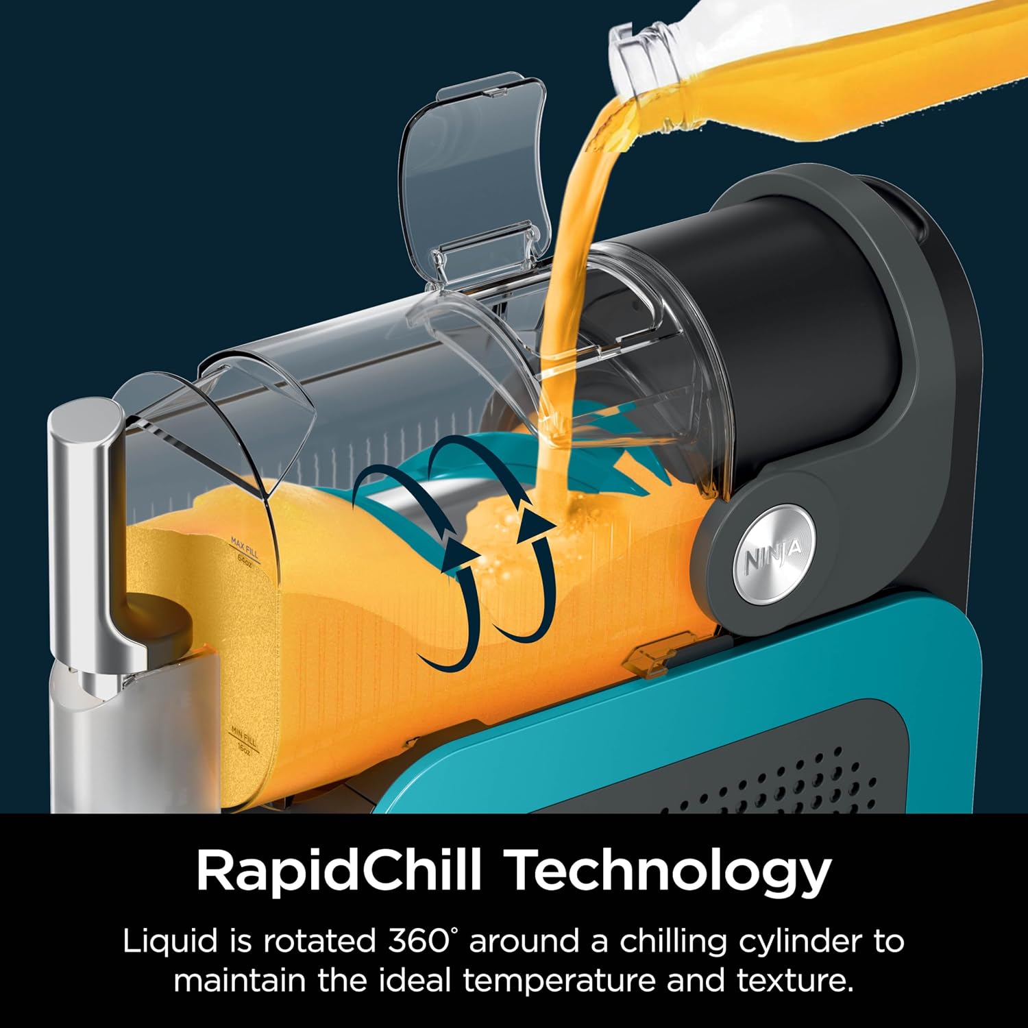 Ninja SLUSHi Professional Frozen Drink Maker with RapidChill Technology, 88 oz. Frozen Drink & Slushie Machine, 2 Preset Programs, Frozen Margaritas, and More, Premium Accents, Teal, FS299 (Renewed)