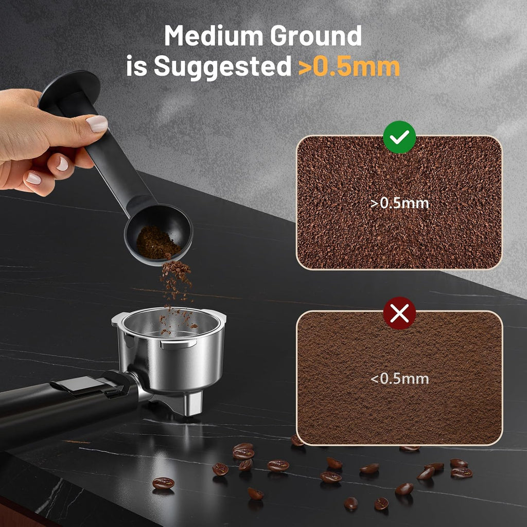RELEXNOW Espresso Machine, 20 Bar Professional Espresso Coffee Maker with Milk Frother Steam Wand, Hot & Iced Coffee Machine, Compact Stainless Steel Coffee Machine for Cappuccino,Latte,Cold Brew