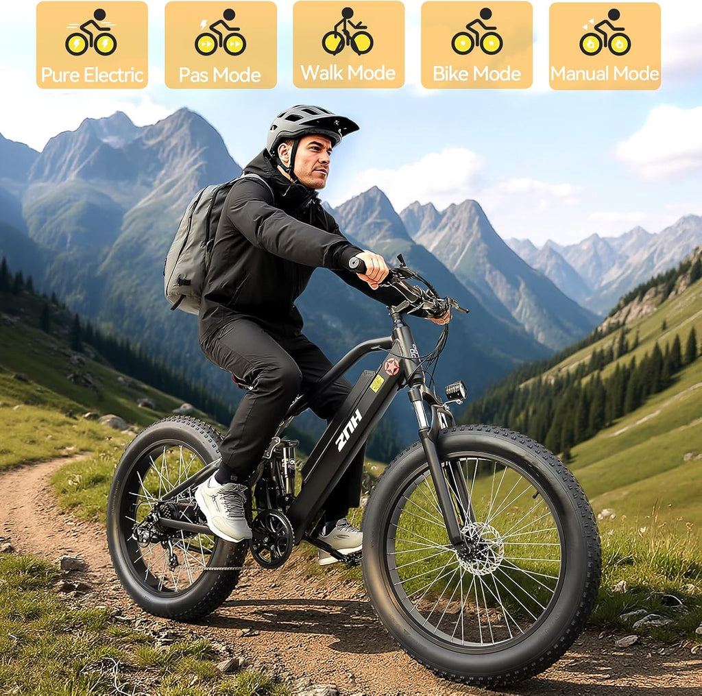 ZNH Electric Bike for Adults, 1000W Peak Motor 28MPH Mountain Ebike, 48V 13Ah Removable Battery Up to 65 Miles, 26' Electric Bicycle with 21-Speed Gear & Front Suspension, UL 2849 Certified