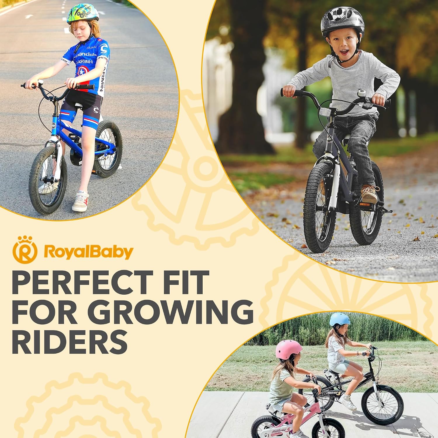 RoyalBaby Kids Bike with Dual Handbrake for Beginners,12 14 16 18 20 Inch Bicycle for Boys & Girls Ages 3-10 Years