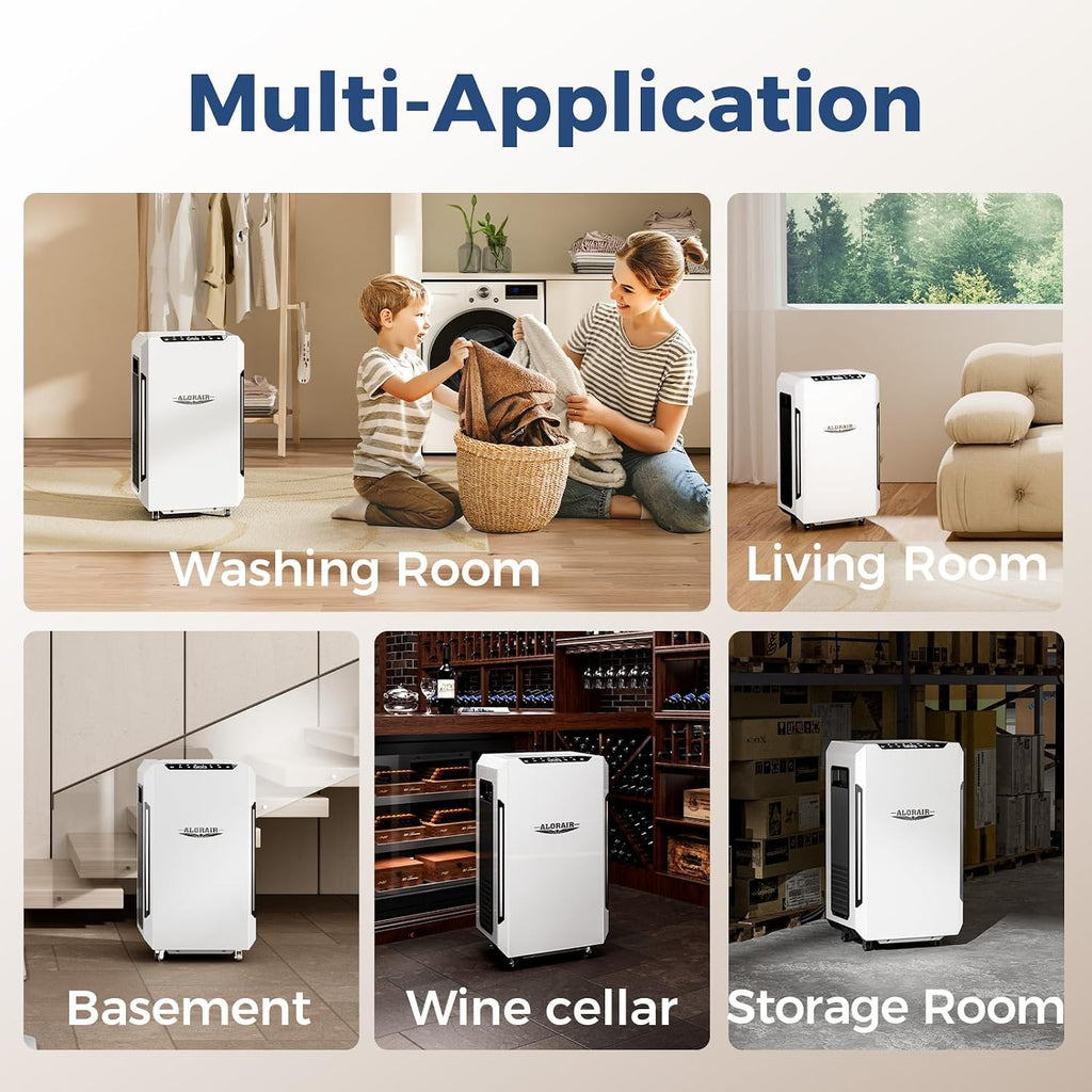 ALORAIR 120 Pints Commercial Grade Dehumidifier with Pump & Drain Hose SLGR Tech High Efficient Industrial Dehu for Bedroom, Basement, Bathroom, Home Use, Garage, Warehouse, 5 Years Limited Warranty