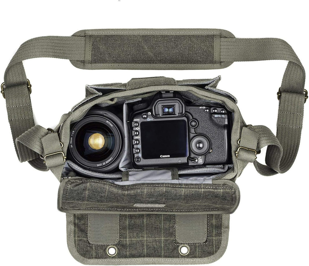 Think Tank Retrospective 5 V2.0 Canvas Shoulder Bag for Mirrorless or Standard DSLR Cameras and Photo Accessories - Pinestone - Small