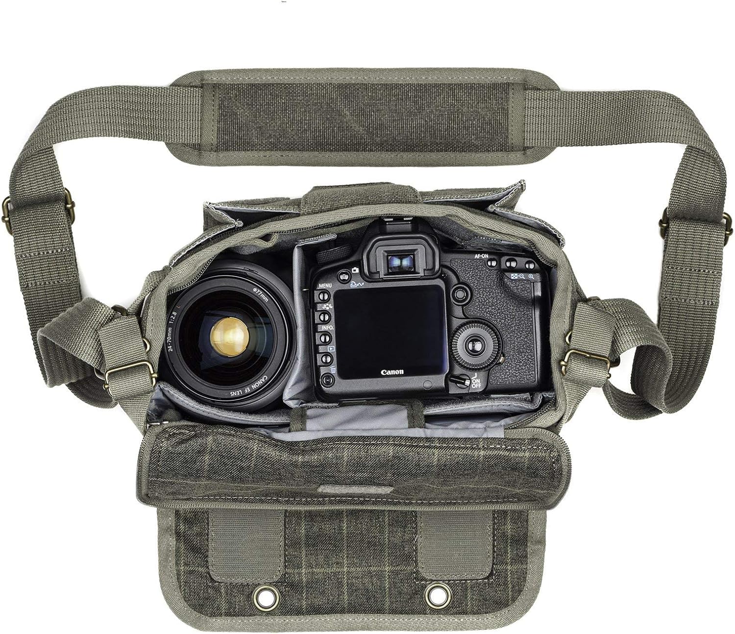 Think Tank Retrospective 5 V2.0 Canvas Shoulder Bag for Mirrorless or Standard DSLR Cameras and Photo Accessories - Pinestone - Small