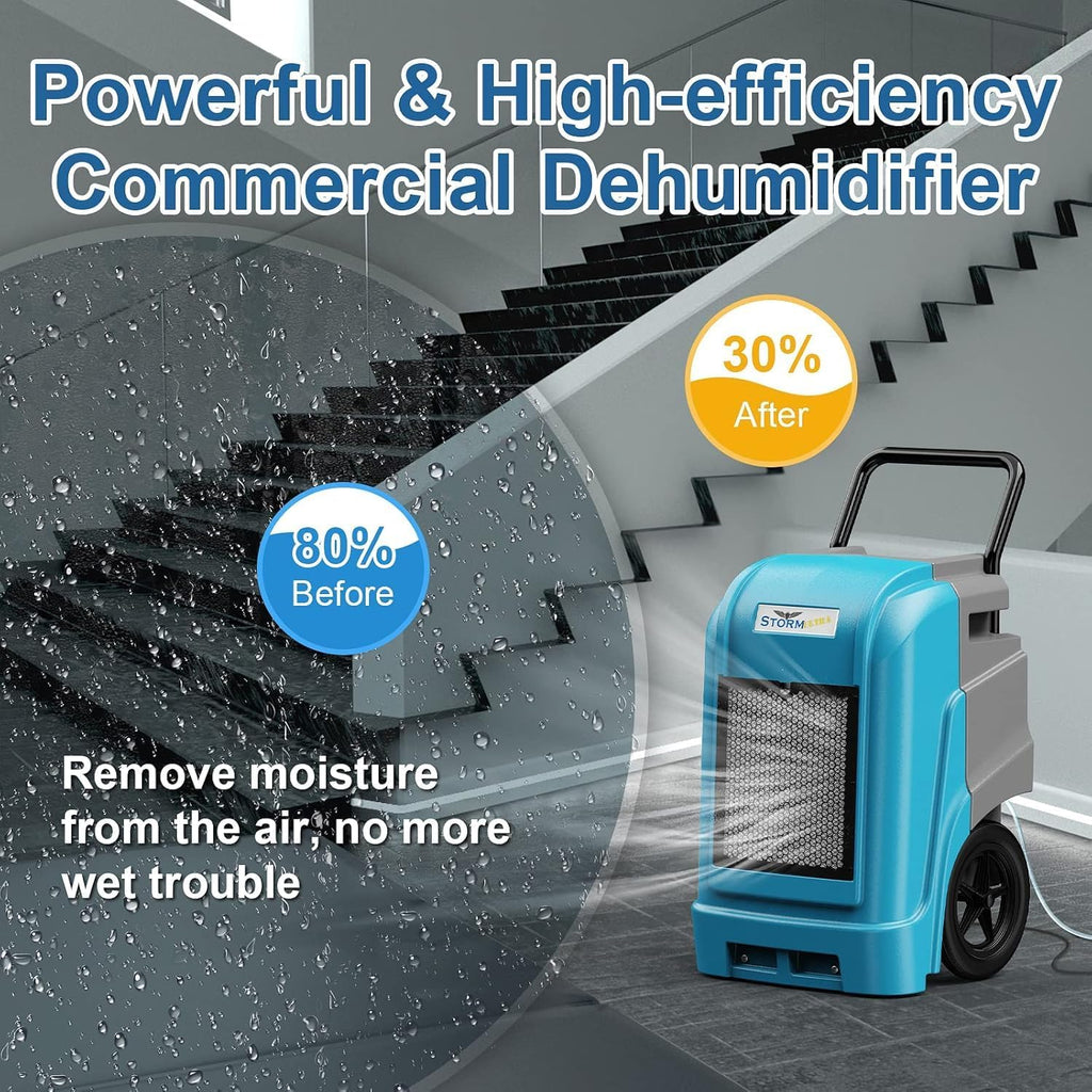 ALORAIR 190 PPD LGR Commercial Dehumidifier with Pump & Drain Hose, Smart APP Control up to 2,600 Sq.Ft Industrial Dehu for Home, Water Damage Restore, Basements, Job Sites, 5 Years Limited Warranty