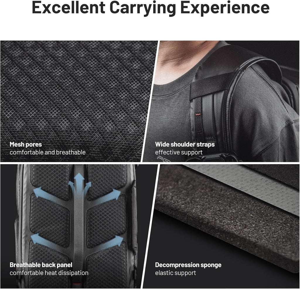 PGYTECH OneMo Lite Camera Backpack 22L for DJI, Sony, Canon, Nikon, OSMO Action/Pocket, DSLR/SLR Mirrorless, Camera Tripod Photographer Bag Gift, Camera Pack Black, Weekend Bag