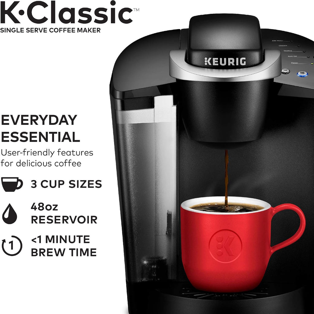 Keurig K-Classic Single-Serve K-Cup Pod Coffee Maker - K50 - Black (Renewed)