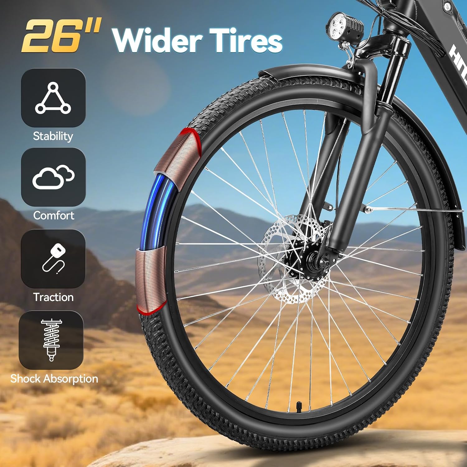 ZNH Electric Bike for Adults, 1000W Peak Motor 28MPH Mountain Ebike, 48V 13Ah Removable Battery Up to 65 Miles, 26' Electric Bicycle with 21-Speed Gear & Front Suspension, UL 2849 Certified