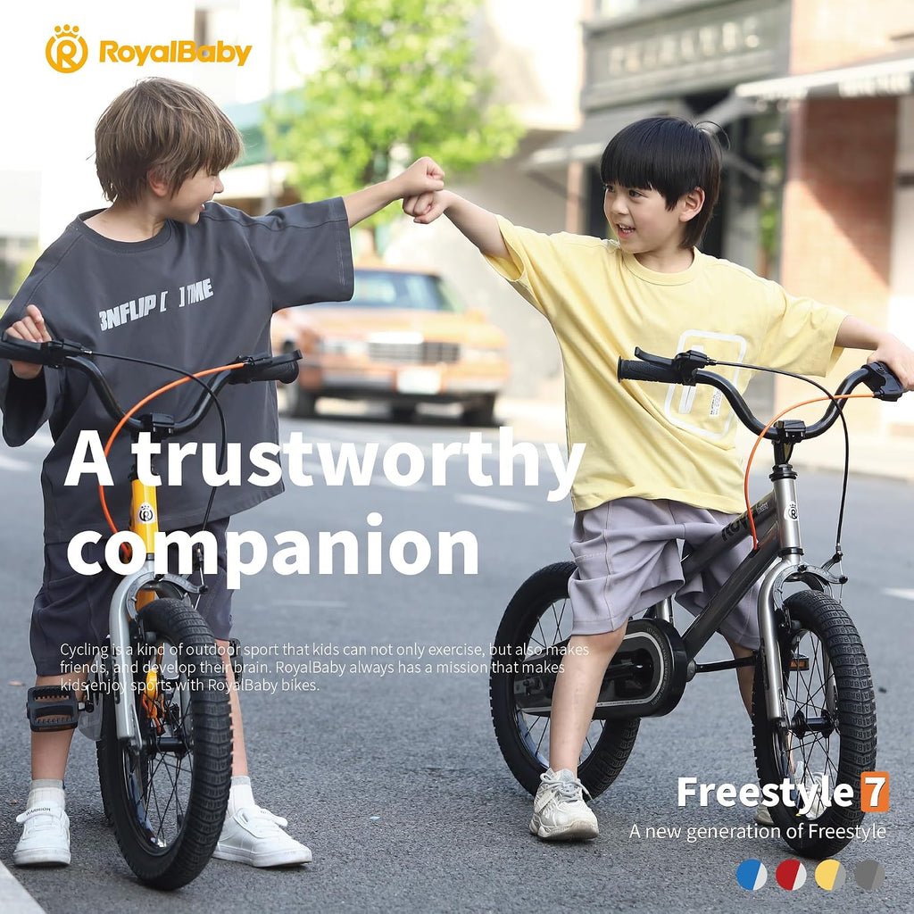 RoyalBaby Kids Bike with Dual Handbrake for Beginners,12 14 16 18 20 Inch Bicycle for Boys & Girls Ages 3-10 Years
