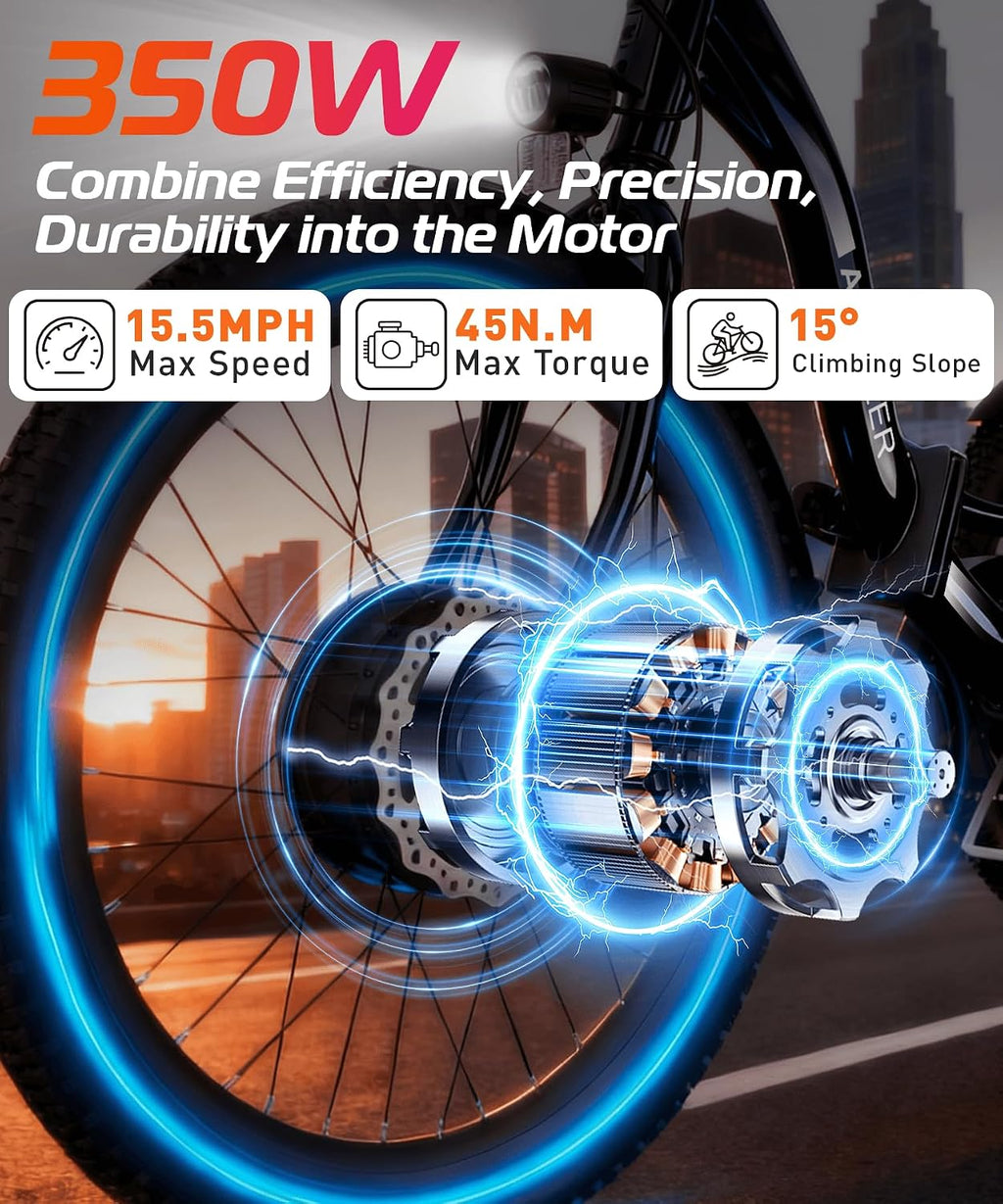 ANCHEER Electric Tricycle for Adults, Peak 600W Folding Electric Trike, 24' 499Wh Ebike for Seniors, 15.5MPH Electric Bike, Removable Battery, 3 Wheel, LCD, Rear Differential, Basket