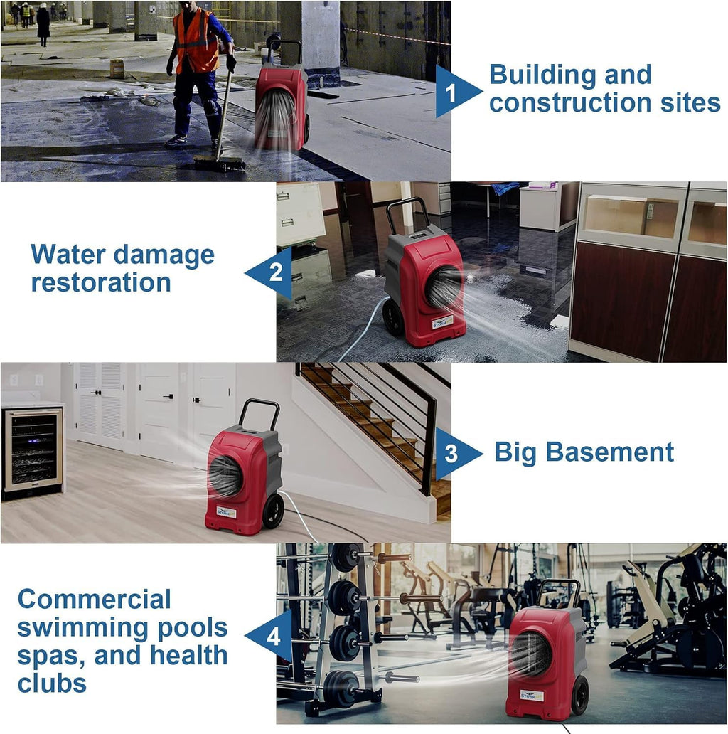 ALORAIR 270 Pints Commercial Dehumidifier with Pump, Whole House Dehumidifiers for Large Room, Industrial Large Dehu with Drain Hose for Basement, Water Damage Restore, Limited 5 Years Warranty