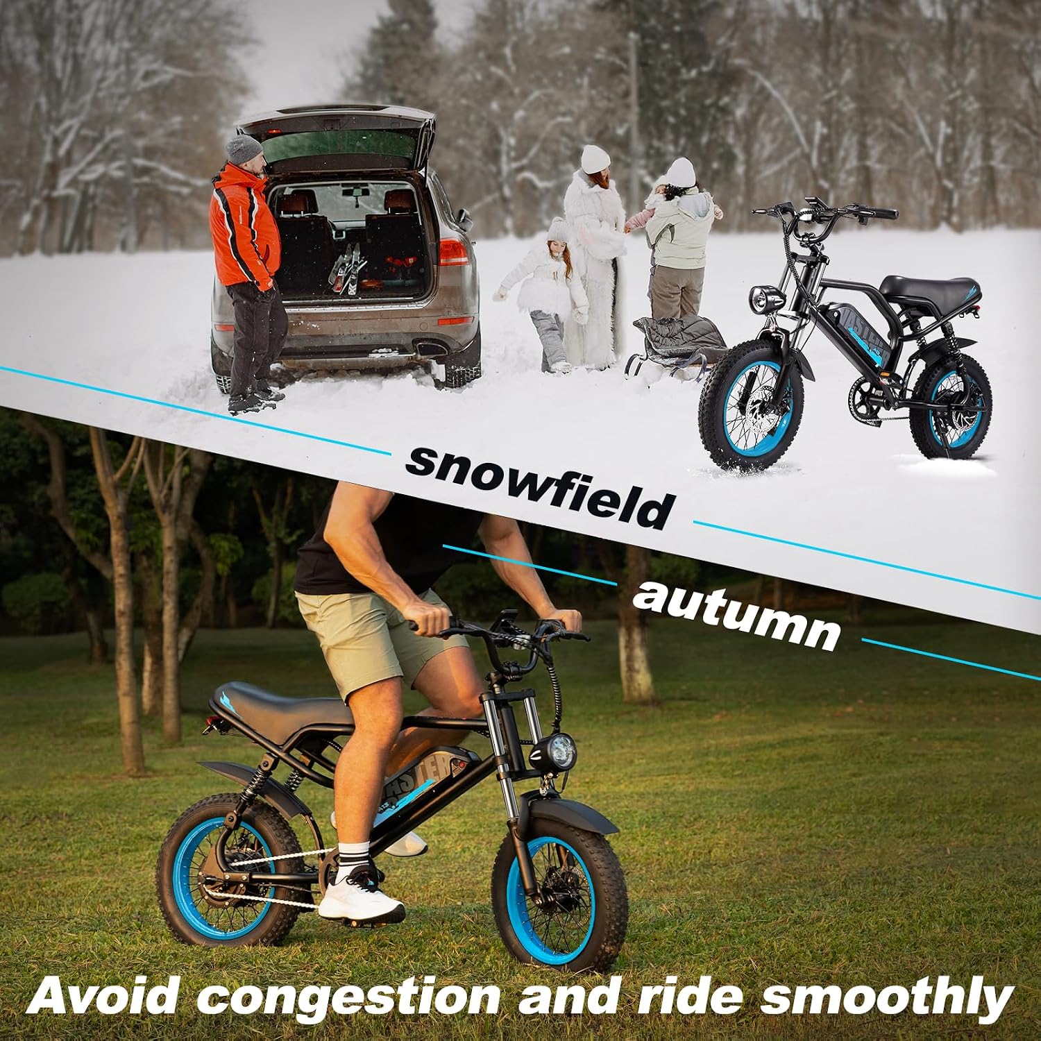 VDL Mountain Electric Bike for Teens/Adults, 16' Fat Tire Ebike, Wider Seat 500W Motor with Removable Battery, 20MPH, UP to 35 Miles Mountain Bike, Teenagers ebike for Riding&Commuting
