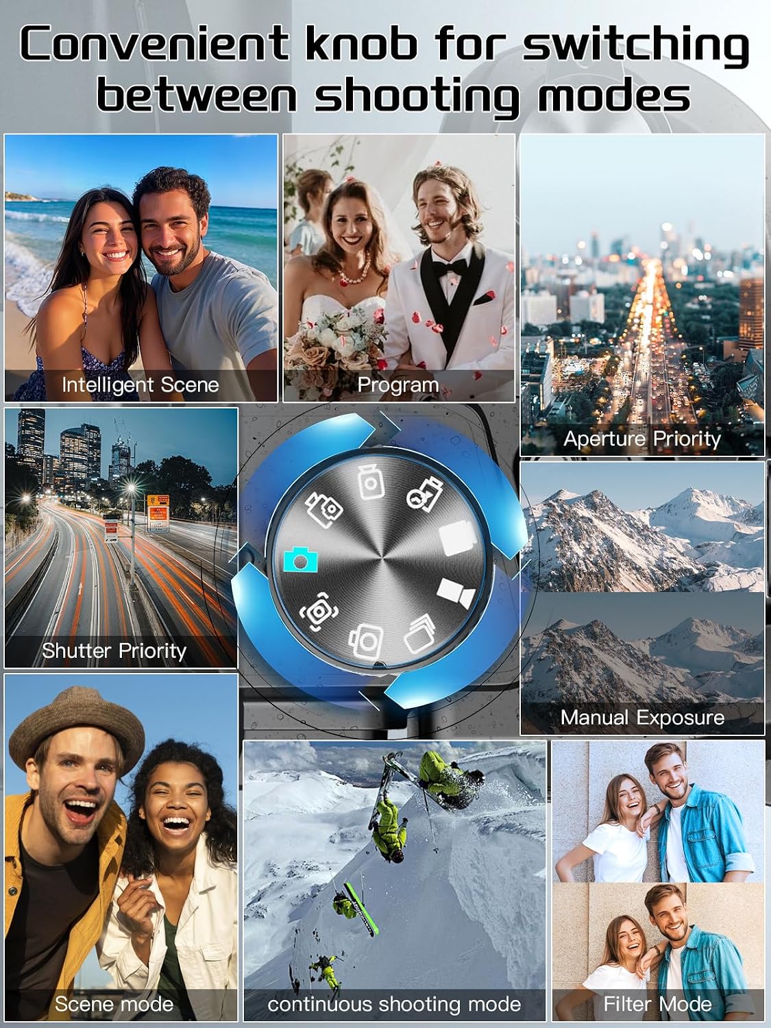 8K Digital Camera, 64MP Cameras for Photography with 2.8' Flip Screen, 16X Zoom, WiFi & Autofocus, Vlogging Camera for YouTube, Includes 64GB Card & 2 Batteries (Black)