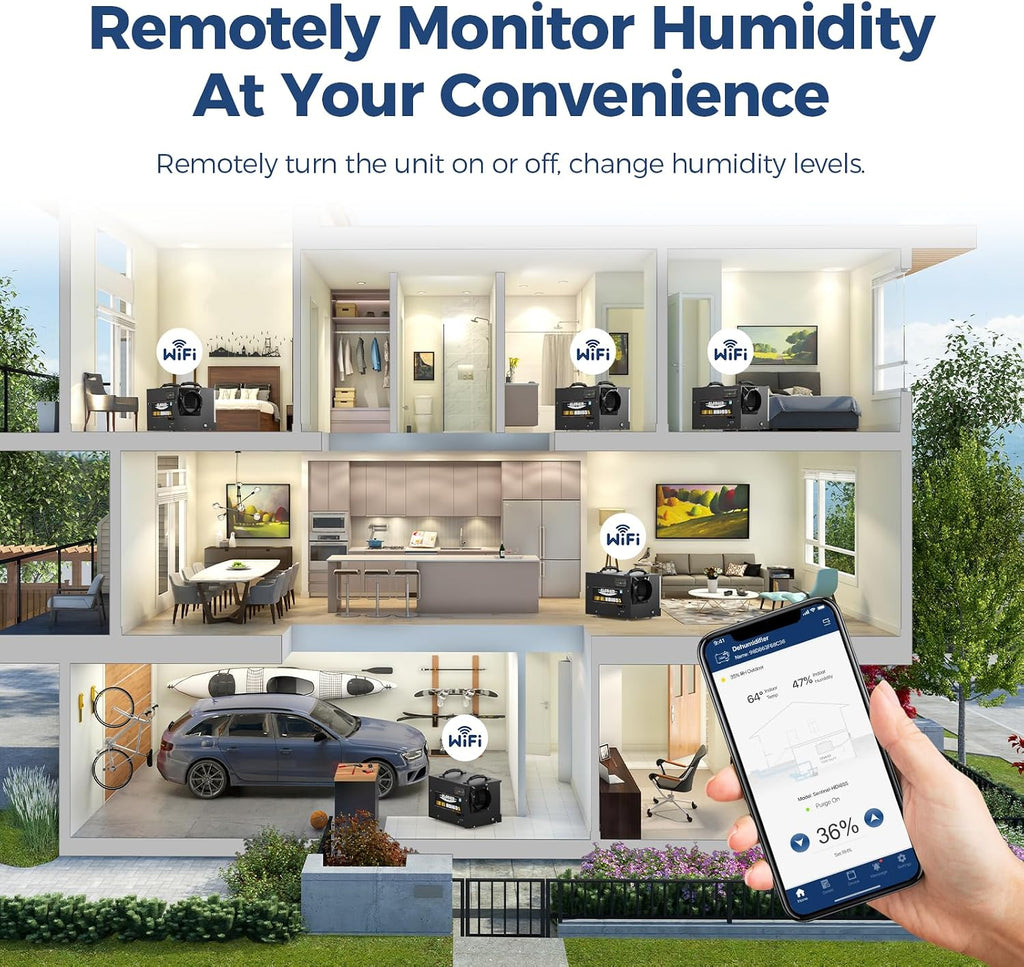 ALORAIR 120 PPD Energy Star Wi-Fi Dehumidifier for Crawl Space, Basement, and Commercial Use, APP Control with Pump and Hose, Compact Auto-Defrost Design