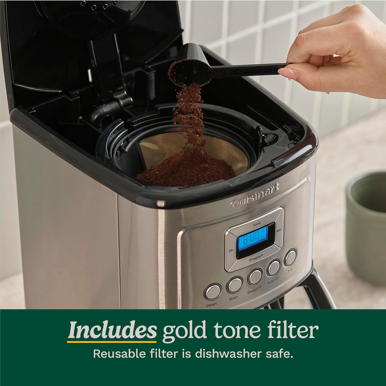 Cuisinart 12-Cup Coffee Maker, Programmable PerfecTemp Thermal Carafe Coffee Machine with 1-4 Cup Setting, Brew Strength Control and Brew Pause, Stainless Steel, DCC-3400NAS, Silver