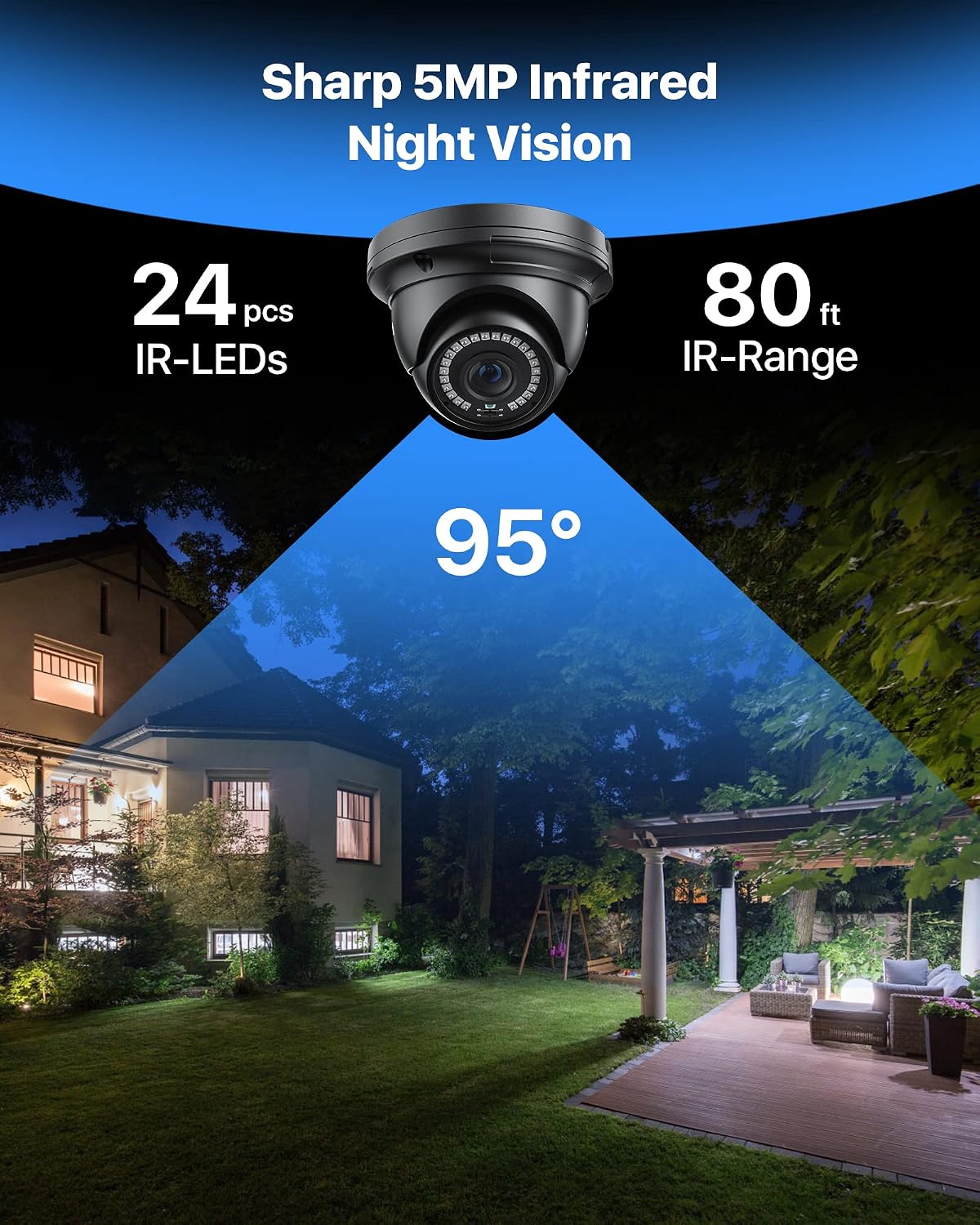 ZOSI H.265+ 4K 16CH PoE Security Camera System, 8 X Wired 5MP (3K) Dome PoE IP Cameras Outdoor Indoor, 16CH NVR with 4TB HDD for 24/7 Recording, 80ft Night Vision, Motion Detection, Remote Access