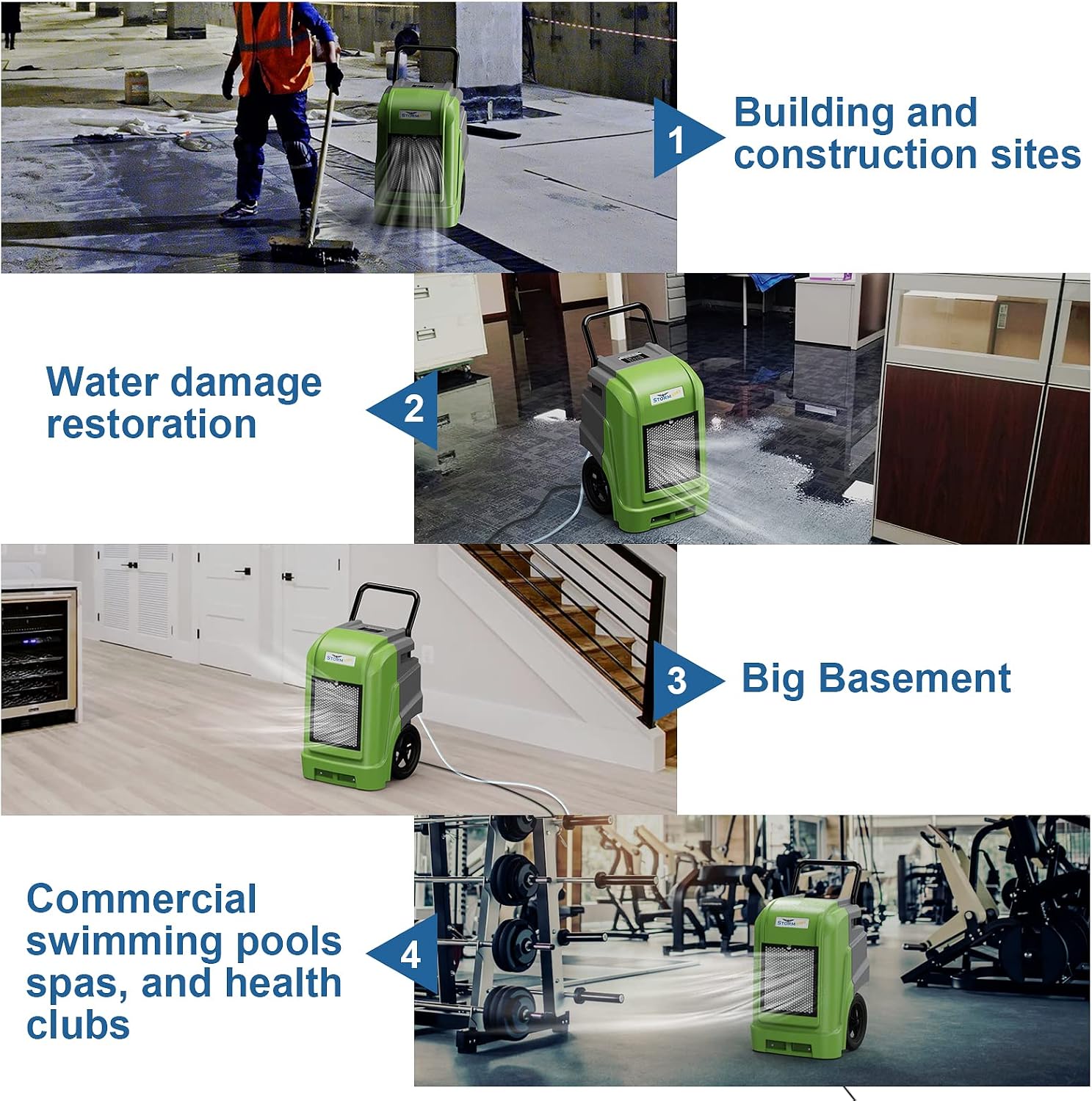 ALORAIR Commercial Dehumidifier with Pump Drain Hose, 190 Pints Smart WiFi Industrial Dehumidifier Large Capacity for Basements, Garages, Mall & Job Sites, 5 Years Limited Warranty
