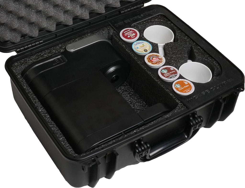 Case Club Pre-Cut Waterproof Case Compatible with Keurig K-Mini Coffee Maker - Holds 2 Mugs and Stores 5 Pods