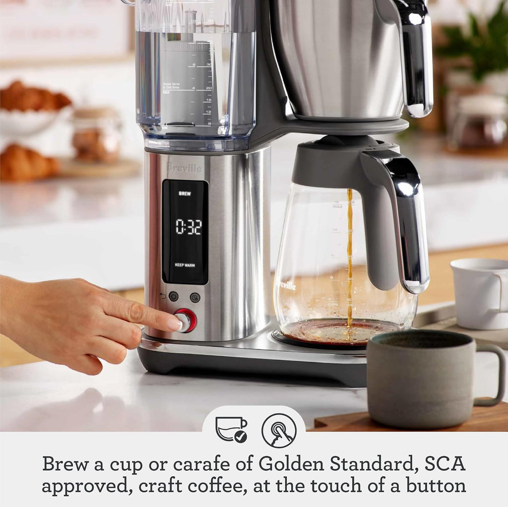 Breville Luxe Drip Coffee Machine BDC415BSS, Brushed Stainless Steel, Glass Carafe
