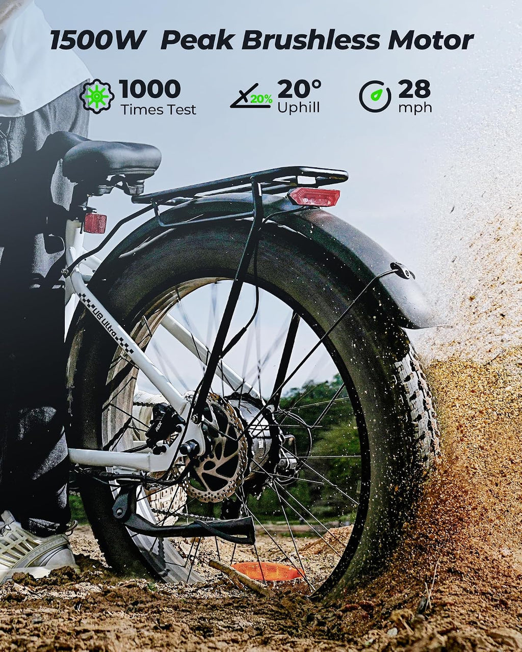 isinwheel Electric Bike for Adults,1500W Peak Motor Hydraulic Brake Electric Dirt Bike, 28MPH 105Miles (PAS) Ebikes for Adults with 48V 13AH/18AH Battery,26' Step-Thru Fat Tire Full Suspension EBike
