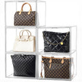 HBlife 5 Pack Purse Storage Organizer for Closet, X-Large Clear Stackable Handbag Display Case Box with Magnetic Door for Collectibles, Cosmetics, Women Heels and Toys