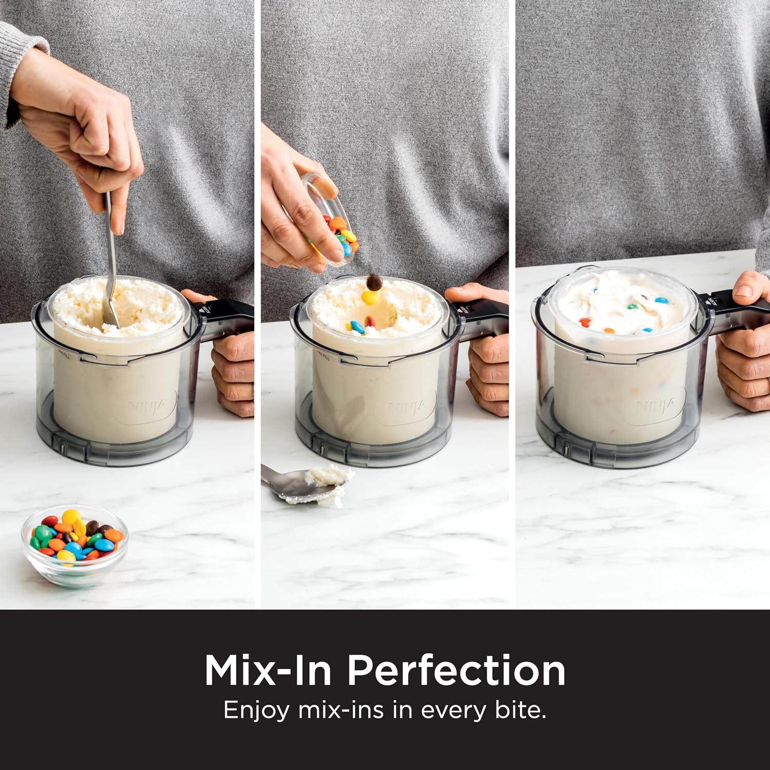 Ninja CREAMi Ice Cream Maker | 7-in-1 - IceCream, Gelato, Sorbet, Milkshakes, Mix-ins, Smoothie Bowls & More | Includes (1) Dishwasher Safe 16 oz. Pint with storage lid | Black | NC299AMZ