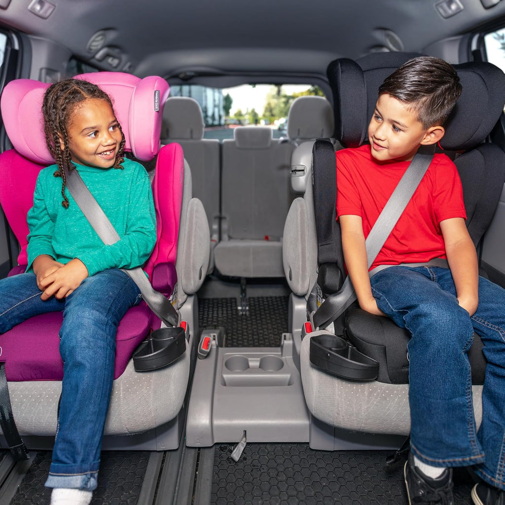Diono Cambria LE, 2-in-1 Belt Positioning Booster Seat,Backless and High-Back Booster seat for Children from 40—120 lb,17' Wide,6 Headrest Positions,Lightweight with Latch,Black