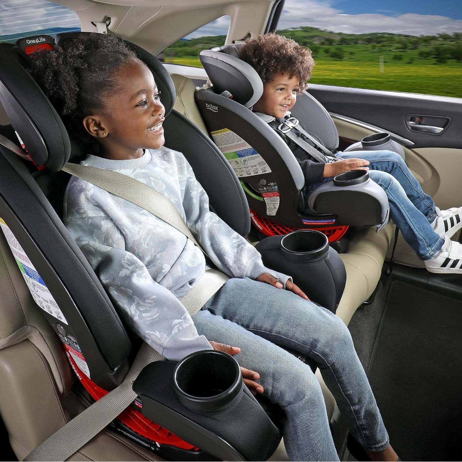 Britax One4Life All-in-One Car Seat, 10 Years of Use from 5 to 120 Pounds, Converts from Rear-Facing Infant Car Seat to Forward-Facing Booster Seat, Machine-Washable Fabric, Graphite Onyx