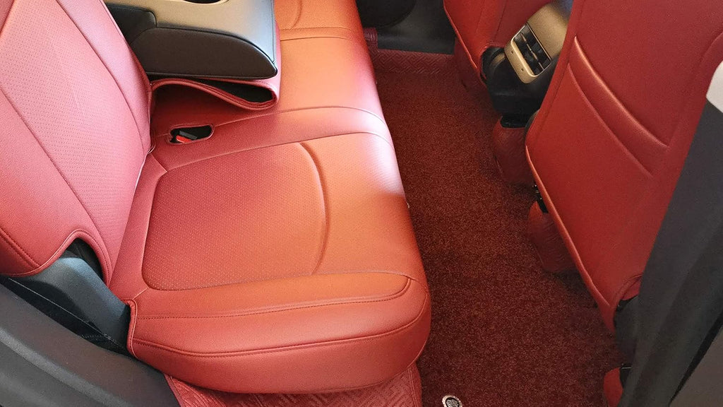 Seat Cover Custom Fit for Tesla Model Y Synthetic Leather Car Seat Cushion Protector for 2017 2018 2019 2020 2021 2022 2023 All Season Customized (Model Y Back Cover ONLY)