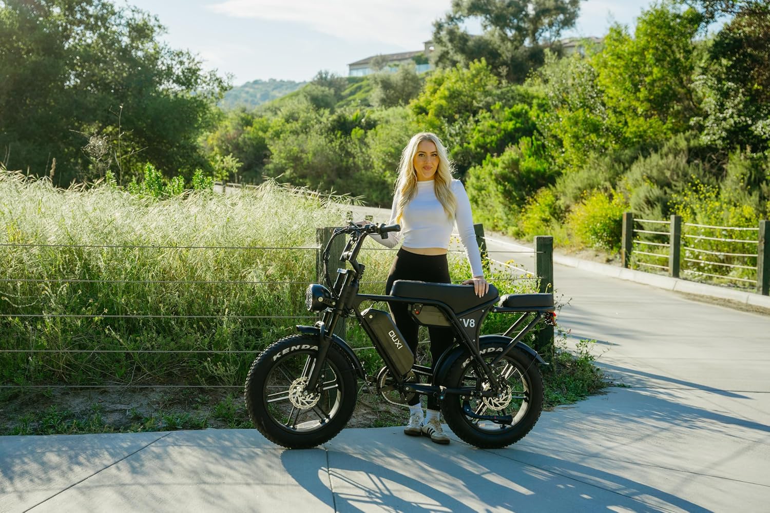 OUXI V8 Series Electric Bike for Adults, Ebike Peak 500W/1000W, 20/31 MPH, 10.4/15/30 AH Removable Battery, 16''/20' Fat Tire Electric Bike, 7-Speed Gear Electric Bicycles, Dual Disc Brakes