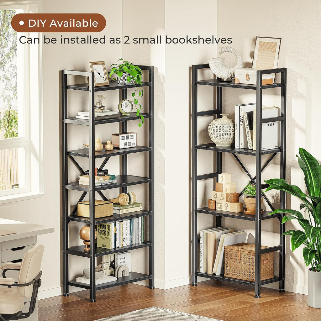 SUPERJARE Triple Bookshelf, Bookcase with 11 Open Display Shelves, Wide Book Shelf Book Case for Home & Office, 4 Tier, Black