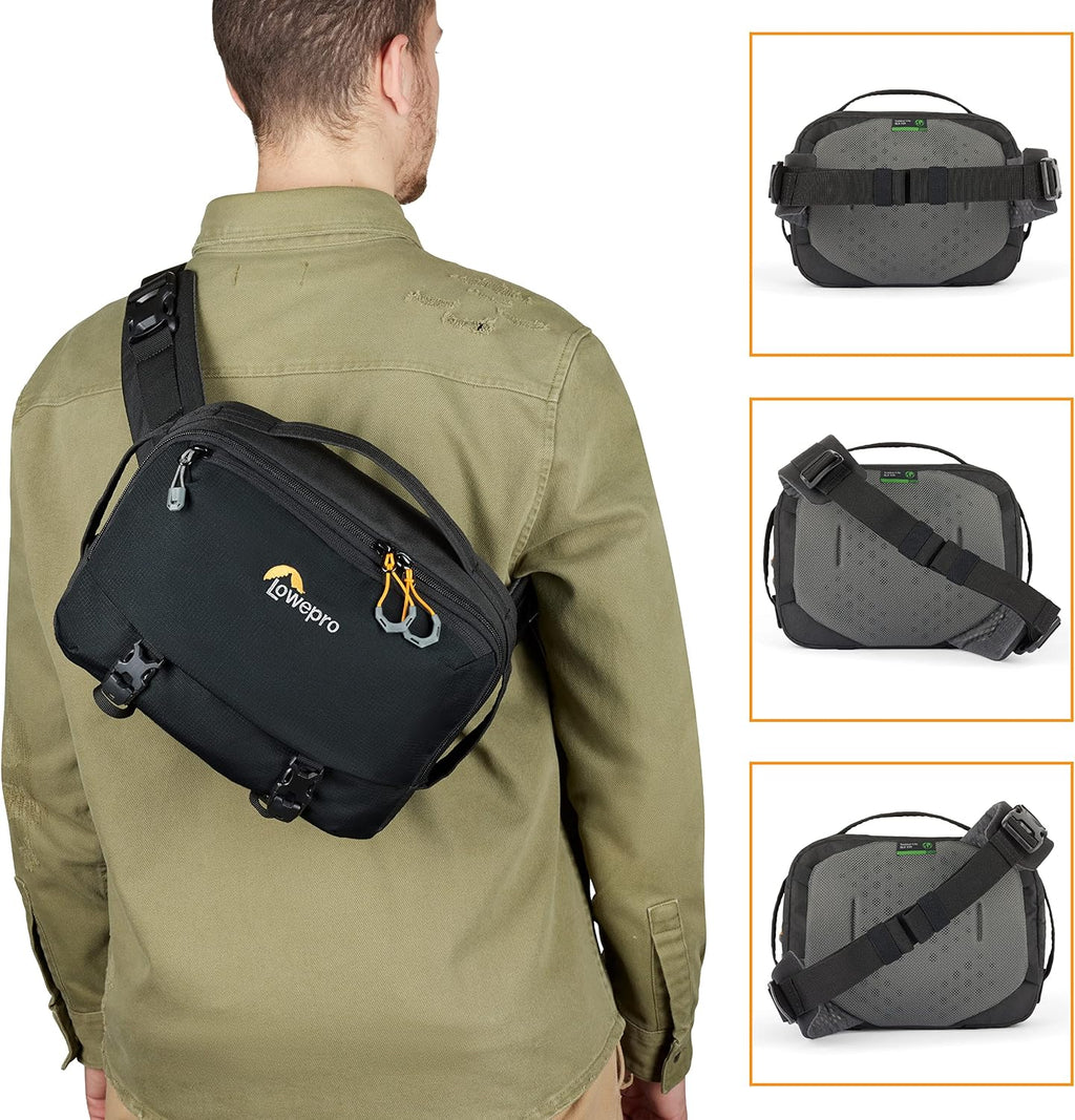 Lowepro Trekker Lite SLX 120, Compact Camera Backpack with Tablet Pocket, Camera Bag for Full Frame Mirrorless, Tripod Attachment, Water Bottle Holder, Black