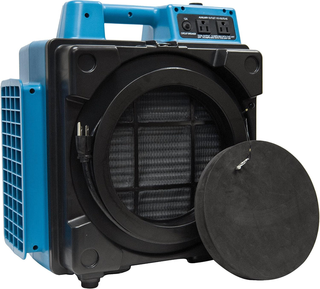 XD-125 Commercial Water Flood Damage Restoration Package for Home Garage Basements Restrooms Restaurants Crawl Spaces-Includes 4 Mini Air Movers,Dehumidifier,Mini HEPA Air Scrubber-Blue