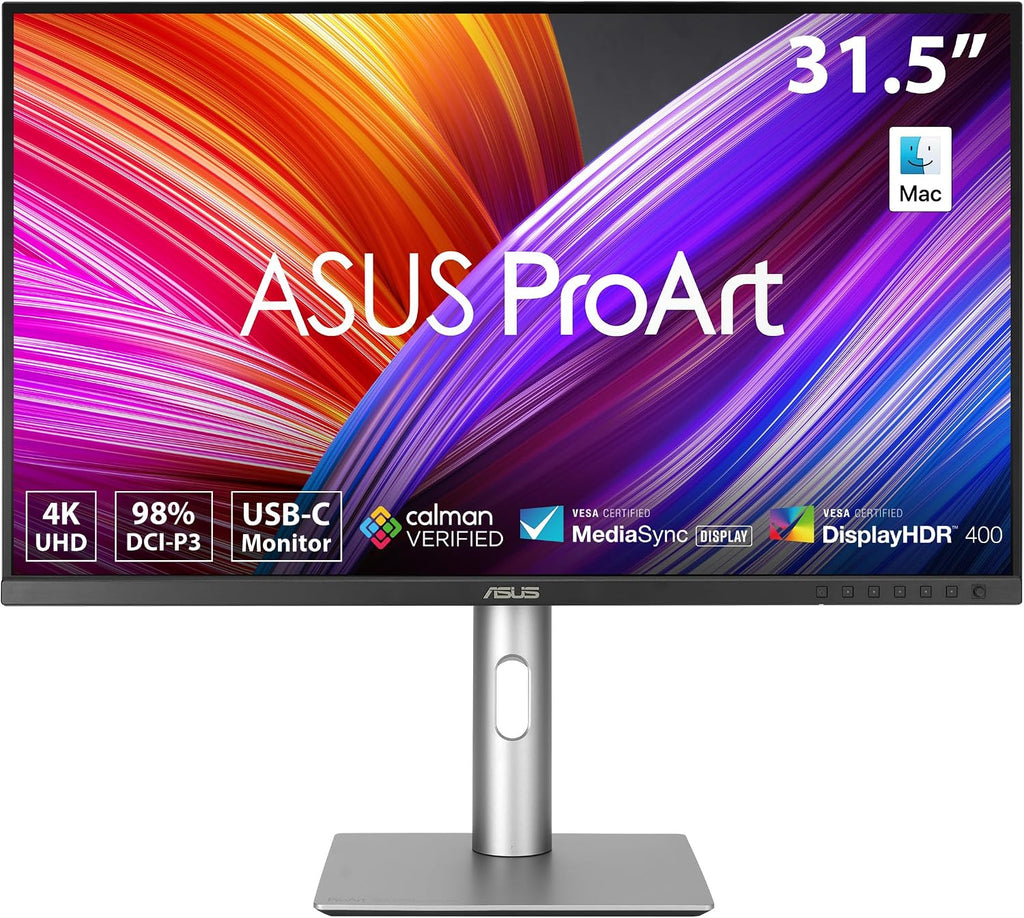 ASUS ProArt Display 32' (31.5' viewable) Professional Monitor (PA329CRV) - IPS, 4K UHD (3840 x 2160), 98% DCI-P3, Color Accuracy ΔE < 2, Calman Verified, USB-C PD 96W, Daisy-Chain, VESA DisplayHDR400