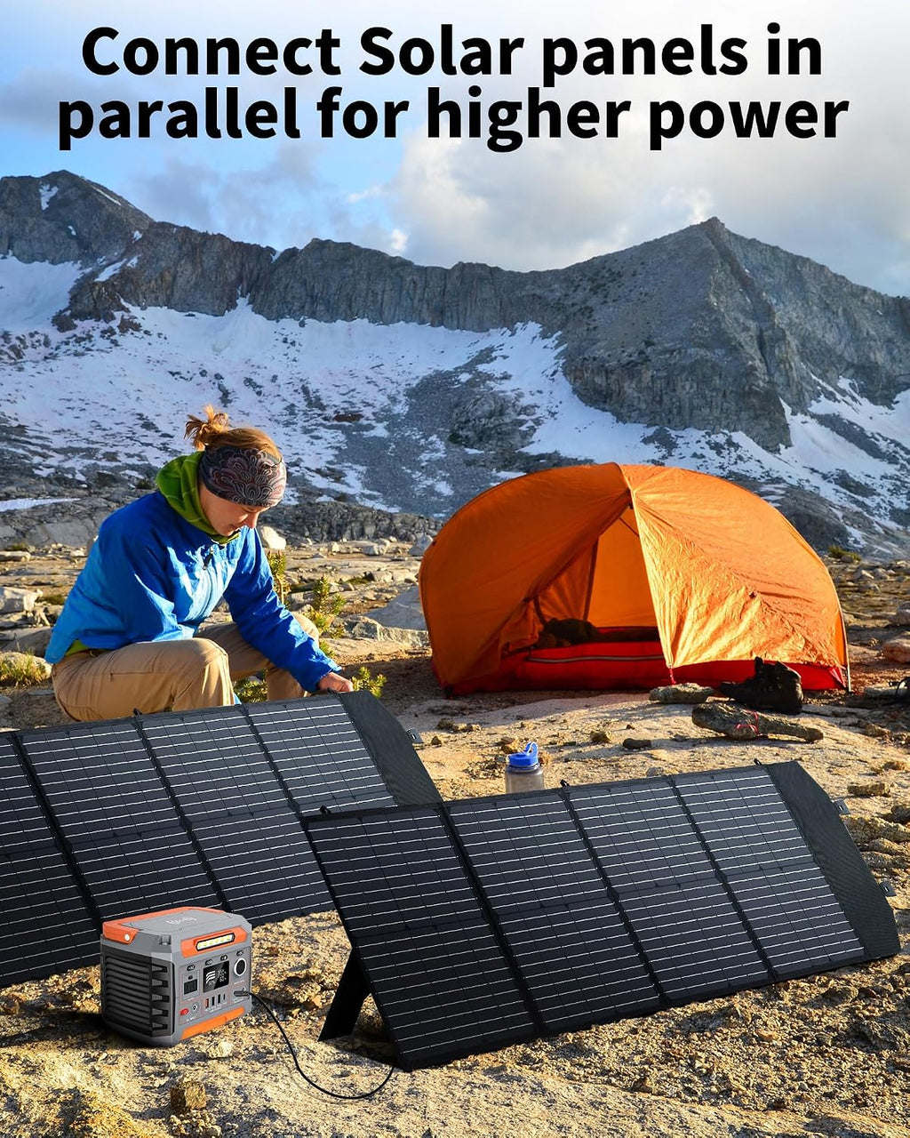 KEPEAK 100W Portable Solar Panel, Foldable Solar Panel with QC3.0 & PD, Waterproof High-Efficiency Solar Charger for RVs, Camping, Emergency Backup