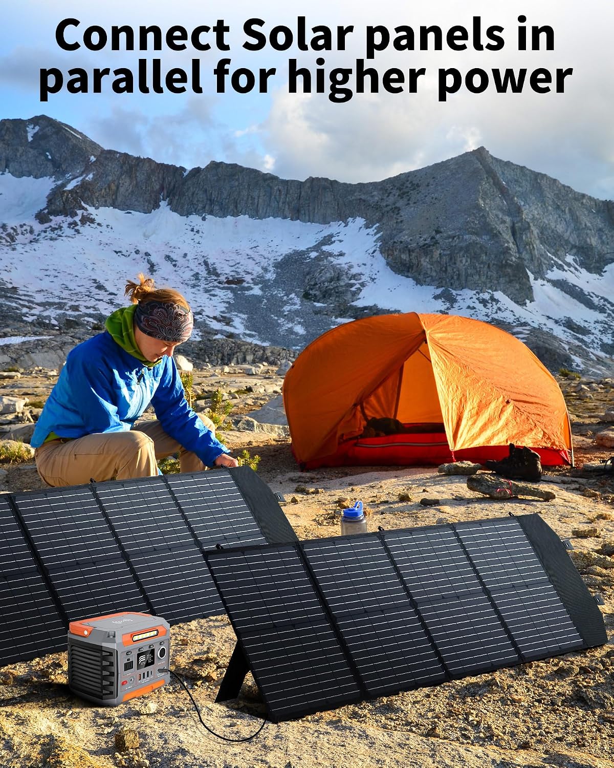 KEPEAK 100W Portable Solar Panel, Foldable Solar Panel with QC3.0 & PD, Waterproof High-Efficiency Solar Charger for RVs, Camping, Emergency Backup