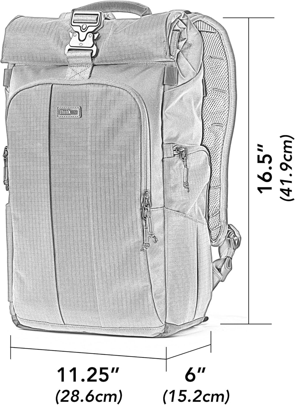 Think Tank FocusPoint 22L RollTop Camera Backpack - Golden Hour: Expandable Travel & Camera Backpack with Laptop Sleeve, Quick Side and Back Access, Rain Cover – Versatile Photography & Travel Bag