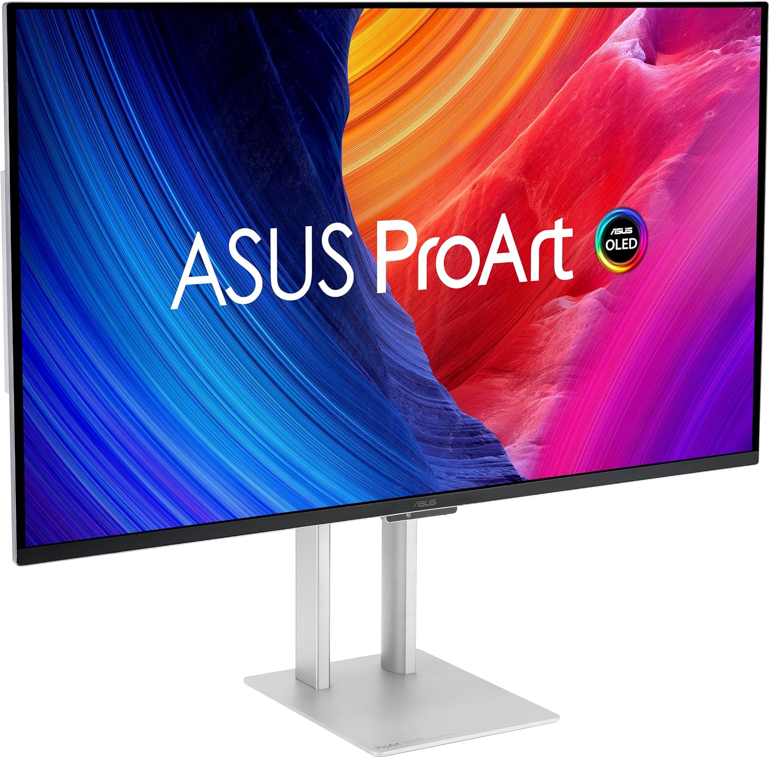 ASUS ProArt Display 32' 4K HDR QD-OLED Professional Monitor (PA32UCDM) - UHD, Ultra-Slim, 240Hz, 0.1ms, Auto Calibration, Dolby Vision, 99% DCI-P3, ΔE<1, Thunderbolt 4, Calman Ready, 3 yr Warranty