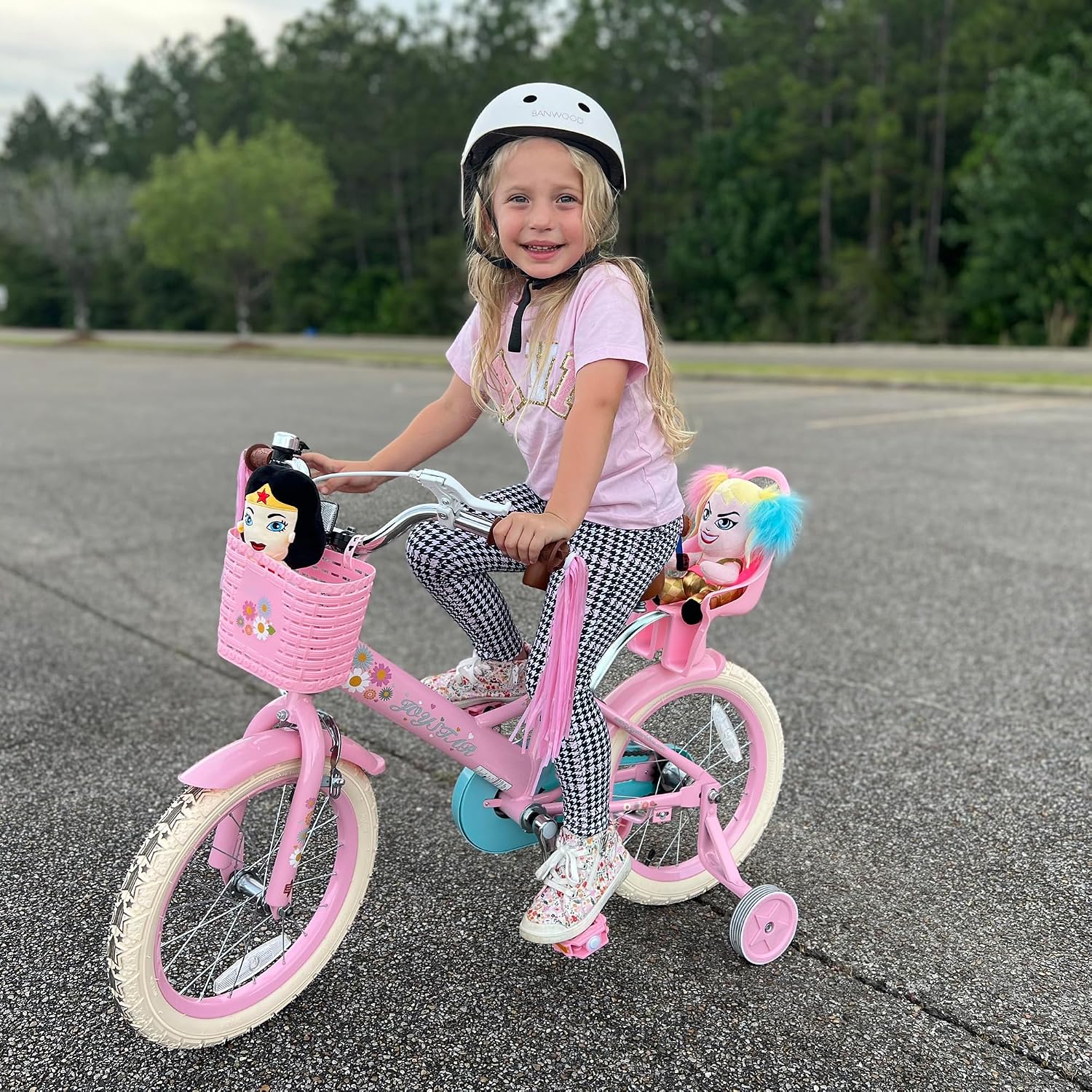 JOYSTAR Little Daisy Kids Bike for Girls Boys Ages 2-7 Years, 12 14 16 Inch Girls Bikes with Doll Bike Seat & Streamers, Boys Bike with Flag & Number Plate, Multiple Colors