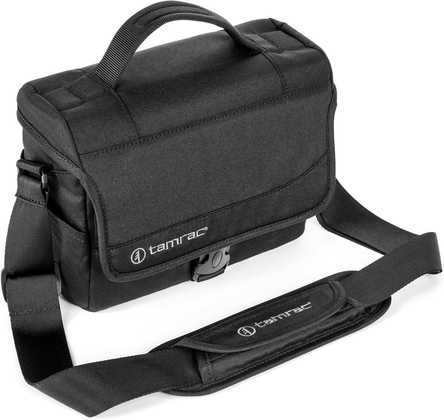 Tamrac Derechoe 3 Camera Bag for Photographers, Camera Case for Photography Accessories, Shoulder Bag for Compact DSLR and Mirrorless Cameras, Crossbody Camera Bag with Tablet Sleeve - Black