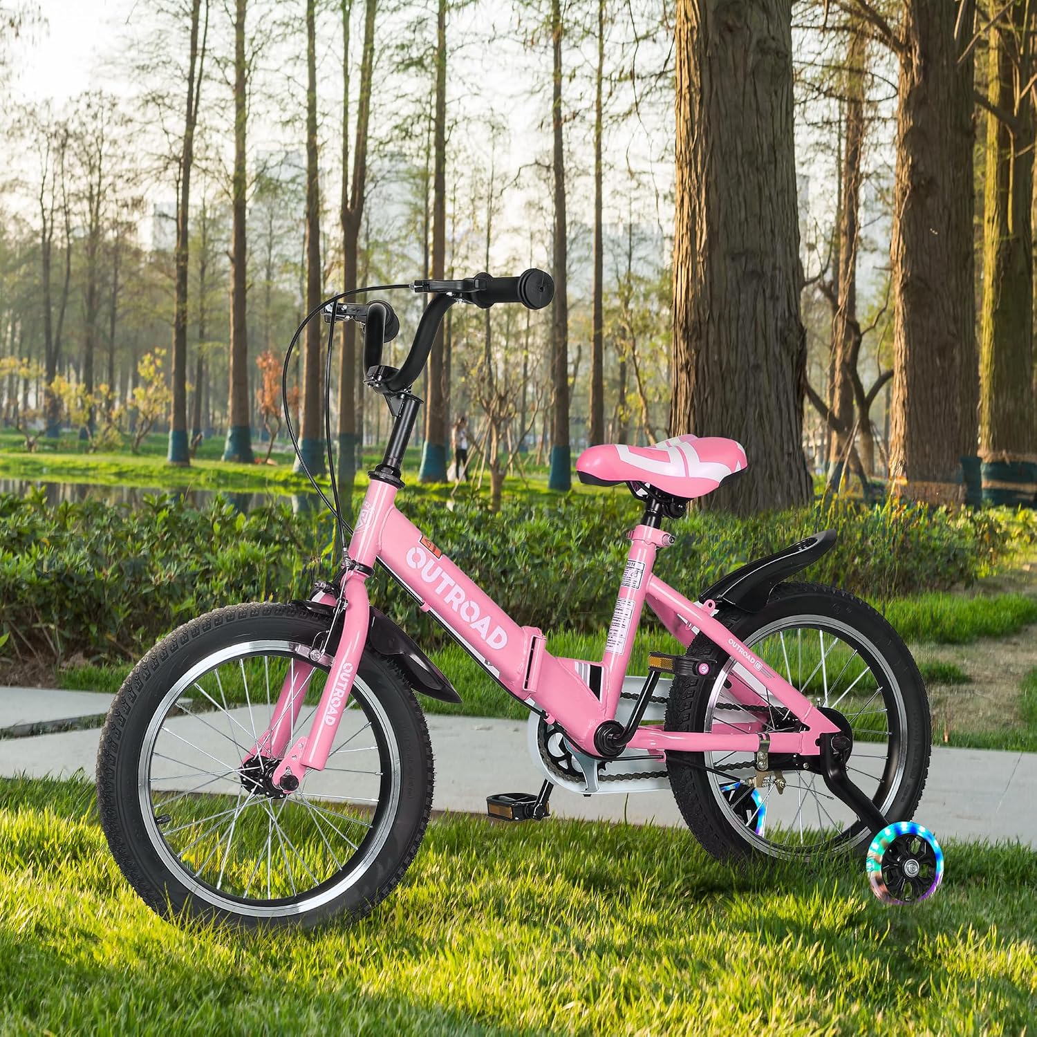 SUNCROWN Kids Bike, 14 16 18 Inch Children Bicycle, Foldable Toddler Bike for Boys & Girls Age 3-10 Years with Flash Lighting Training Wheel