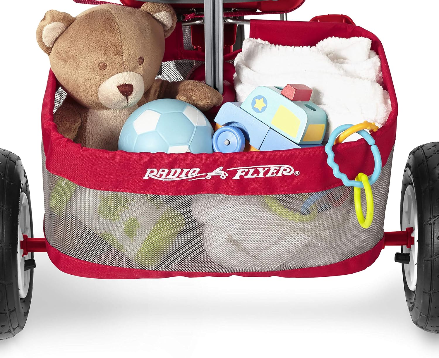 Radio Flyer Ultimate All-Terrain Stroll 'N Trike, Ages 1-5, Convertible 4-in-1 Tricycle, All-Terrain Tires, Parent Push Handle, UV Canopy, Accessories, Safety Harness, Stroller Tricycle for Toddlers