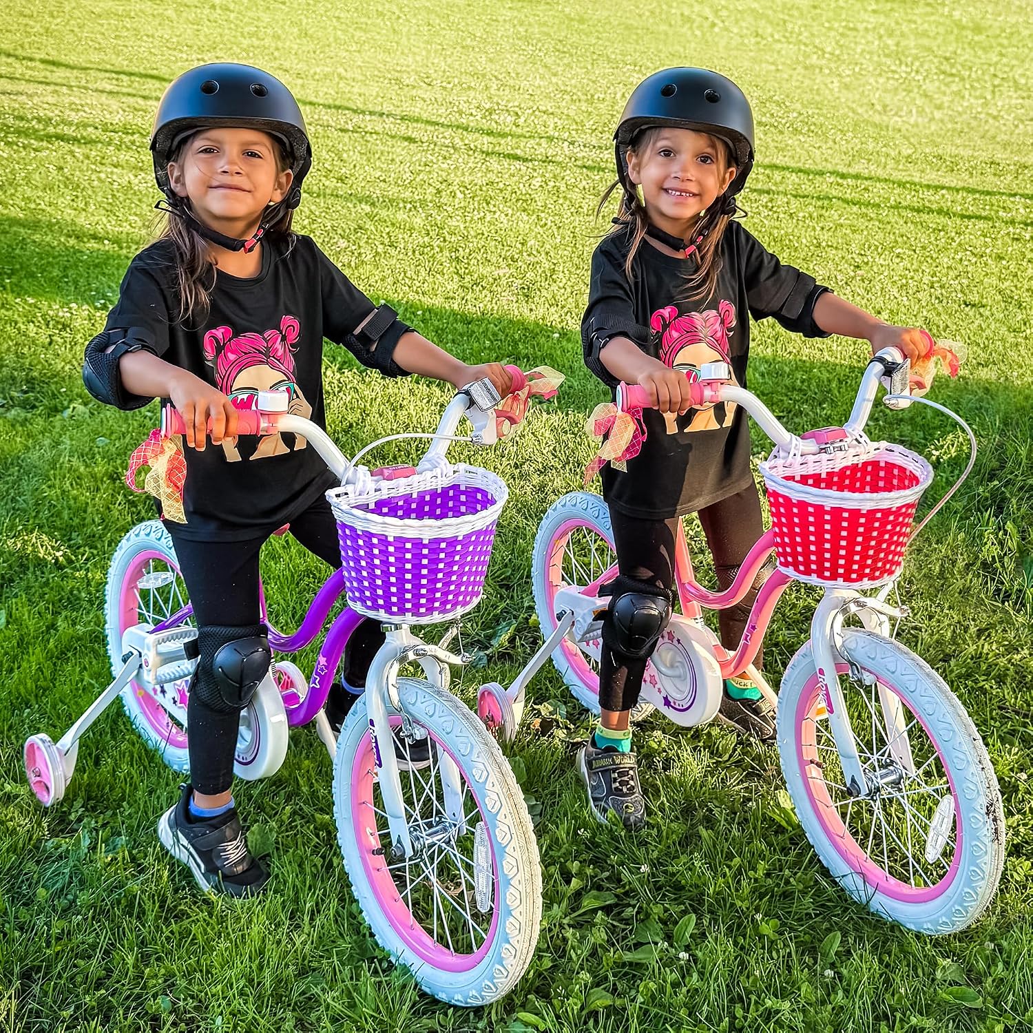 RoyalBaby Girls Bike with Training Wheels, Stargirl Kids Bicycle 14 Inch Toddlers to Big Kids 3-5 Years, Lavender